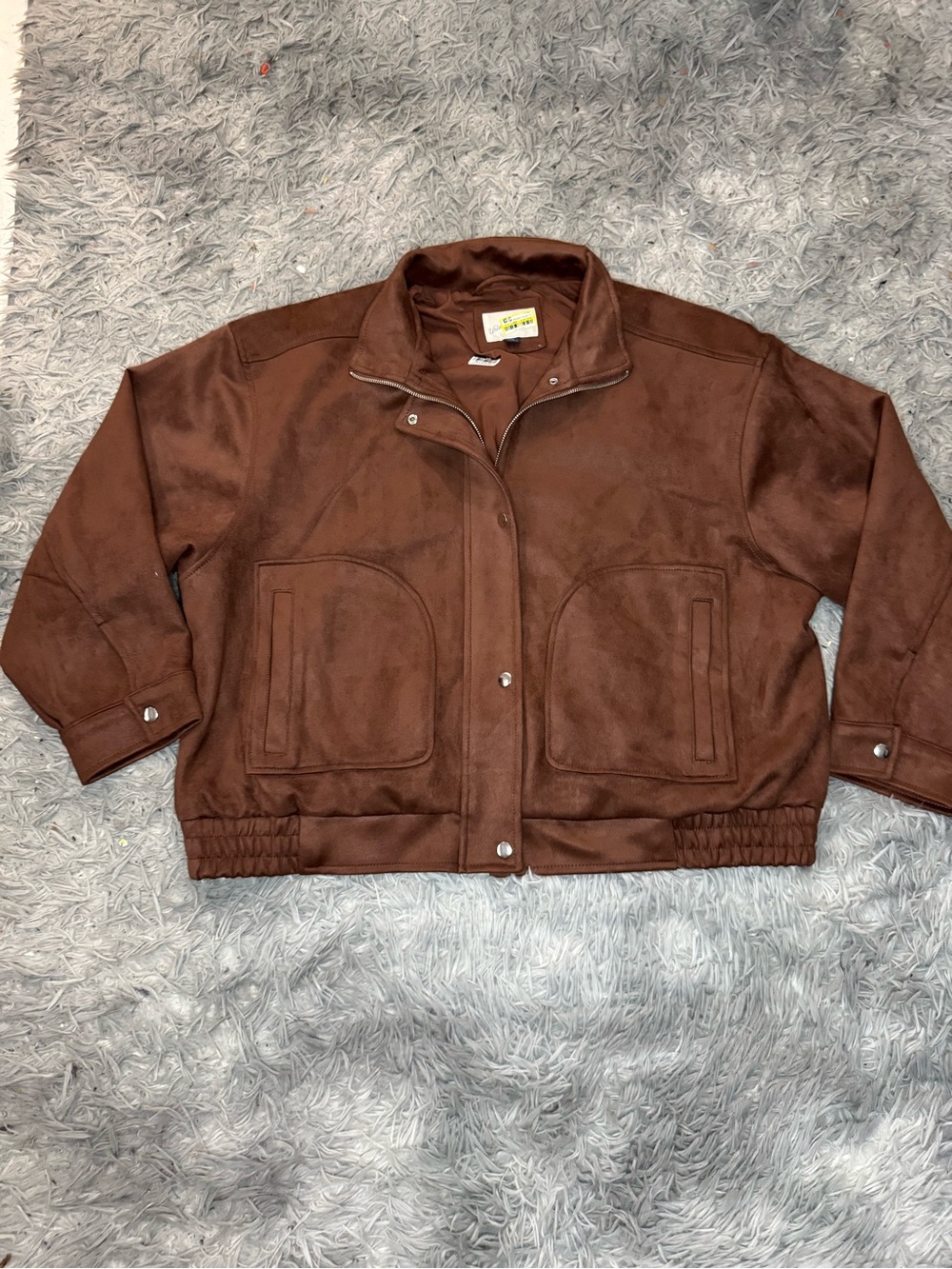 Universal Thread Women’s Faux Suede Bomber Jacket - Brown Size XXL NWOT - Picture 4 of 12